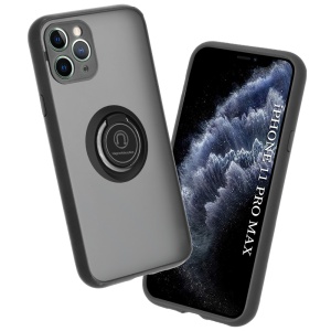 Husa pentru iPhone 11 Pro Max, SKYDDAR INNOVATION, Glinth cu Inel Rotativ 360° Magnetic, Negru, set cu sticker  - Img 1