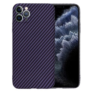 Husa pentru iPhone 11 Pro Max, SKYDDAR INNOVATION, textura carbon, Carbonite FiberShell, Mov, set cu sticker