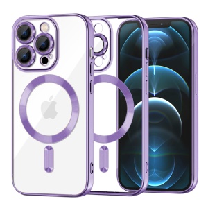 Husa pentru iPhone 12 Pro Max, SKYDDAR INNOVATION, Luxury Shield Magsafe, Protectie Antisoc, Mov, set cu sticker