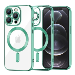 Husa pentru iPhone 12 Pro, SKYDDAR INNOVATION, Luxury Shield Magsafe, Protectie Antisoc, Verde deschis, set cu sticker