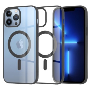 Husa pentru iPhone 13 Pro Max, SKYDDAR INNOVATION, MagSafe Pro din silicon, set cu sticker, Negru