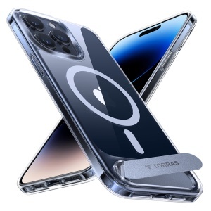 Husa pentru iPhone 15 Pro Max, Torras Pstand MagSafe, Transparenta