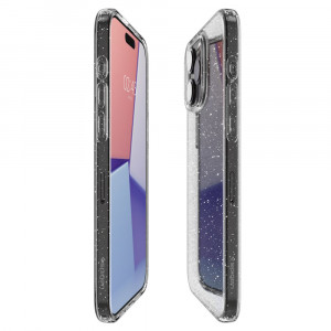 Husa pentru iPhone 15 Pro, Spigen Liquid Crystal Glitter - Crystal Quartz - Img 4