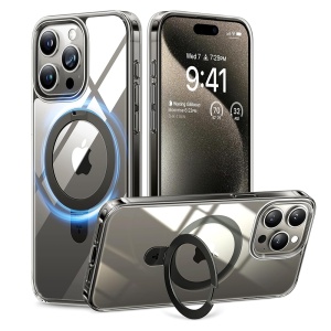 Husa pentru iPhone 15 Pro, Torras Ostand MagSafe, Transparenta
