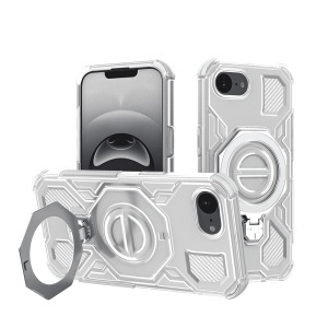 Husa pentru iPhone 16e, Antisoc, SKYDDAR INOVATION, Carbon Shield PRO, Magsafe, set cu sticker, Alb