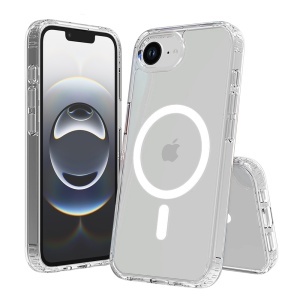 Husa pentru iPhone 16e, SKYDDAR INNOVATION, MagSafe Pro din silicon, set cu sticker, Transparenta