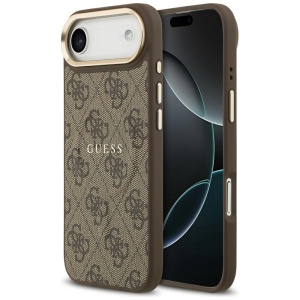 Husa pentru iPhone 17 Air, Guess, Hardcase 4G Classic MagSafe, Maro