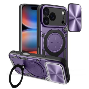 Husa pentru iPhone 17 Pro Max, SKYDDAR INNOVATION, CamGuard Pro, Inel Magnetic, Protectie Camera, set cu sticker, Mov
