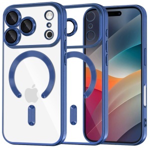 Husa pentru iPhone 17 Pro Max, SKYDDAR INNOVATION, Luxury Shield Magsafe, Protectie Antisoc, set cu sticker, Albastru - Img 1