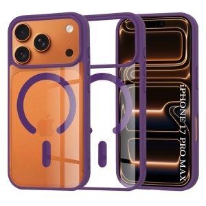 Husa pentru iPhone 17 Pro Max, SKYDDAR INNOVATION, MagSafe Pro din silicon, set cu sticker, Mov