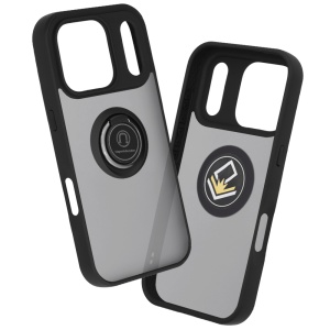Husa pentru iPhone 17 Pro, SKYDDAR INNOVATION, Glinth cu Inel Rotativ 360° Magnetic, Negru, set cu sticker  - Img 8