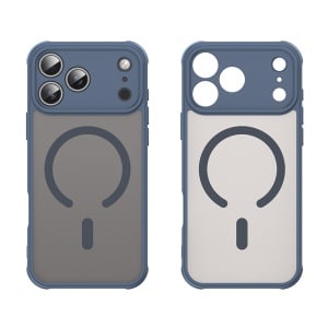 Husa pentru iPhone 17 Pro, SKYDDAR INNOVATION, HaloFrost MagSafe II, Antisoc, set cu sticker, Bleumarin - Img 3