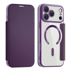 Husa pentru iPhone 17 Pro tip carte, SKYDDAR INOVATION, SmartMag Book, Magsafe, RFiD, Suport Carduri, set cu sticker, Mov - Img 2