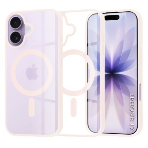 Husa pentru iPhone 17, SKYDDAR INNOVATION, MagSafe Pro din silicon, set cu sticker, Roz