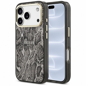 Husa pentru iPhone 18 Pro / iPhone 17 Pro - Guess Python Pattern MagSafe - Black