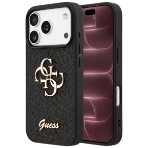 Husa pentru iPhone 18 Pro Max / iPhone 17 Pro Max - Guess Fixed Glitter Big 4G - Black