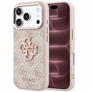 Husa pentru iPhone 18 Pro Max / iPhone 17 Pro Max - Guess Hardcase 4G Big Resin Logo (GUHCP18X6P4SRMLP) - Pink