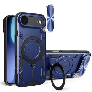 Husa pentru iPhone Air, SKYDDAR INNOVATION, CamGuard Pro, Inel Magnetic, Protectie Camera, set cu sticker, Albastru