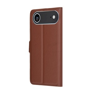 Husa pentru iPhone Air, SKYDDAR INNOVATION, Leather Folio tip Carte, cu Portofel Interior, Finisaje Premium, set cu sticker, Maro - Img 5