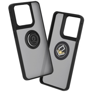 Husa pentru Motorola Edge 70 Fusion cu Inel Rotativ 360° Magnetic, Antisoc, set cu sticker, Glinth, Negru - Img 4