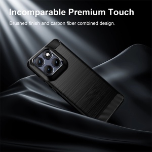 Husa pentru Motorola Edge 70 Fusion din Silicon Slim, cu textura Fibra Carbon, set cu sticker, Carbon Silicone, Negru - Img 4