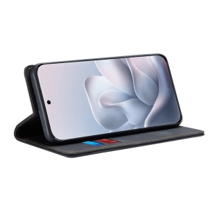 Husa pentru Motorola Edge 70 Fusion tip Carte din piele Eco Premium, cu Portofel Interior, set cu sticker, Confy Cover, Negru - Img 2