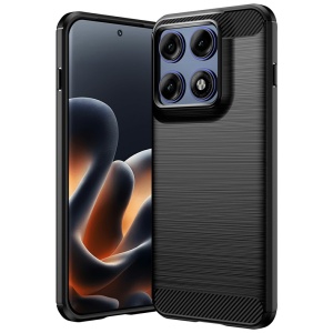 Husa pentru Motorola Edge 70 Pro din Silicon Slim, cu textura Fibra Carbon, set cu sticker, Carbon Silicone, Negru - Img 2
