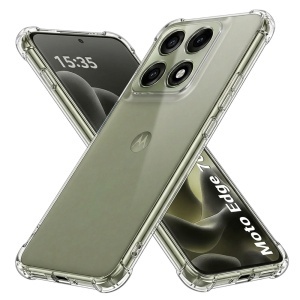 Husa pentru Motorola Edge 70 Pro din Silicon Slim, Margini Antisoc, set cu sticker, Shockproof Clear Silicone, Transparenta