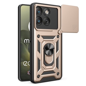 Husa pentru Motorola Edge 70, SKYDDAR INNOVATION, CamShield, Inel magnetic, set cu sticker, Auriu
