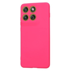 Husa pentru Motorola Edge 70, SKYDDAR INNOVATION, din Silicon Catifelat, SoftElegance, set cu sticker, Fucsia - Img 2