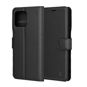 Husa pentru Motorola Edge 70, SKYDDAR INNOVATION, Leather Folio tip Carte, cu Portofel Interior, Finisaje Premium, set cu sticker, Negru - Img 7