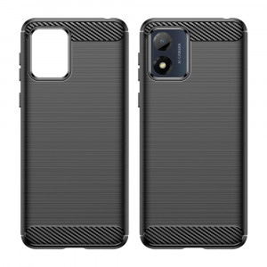 Husa pentru Motorola Moto E13 din silicon, Slim, cu textură Fibra Carbon Skyddar - Negru - Img 2