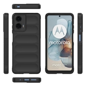 Husa pentru Motorola Moto G04 / Moto G24 / Moto G04s / Moto E14, SKYDDAR INNOVATION, Vogue, din Silicon Mat, Negru, set cu sticker - Img 2
