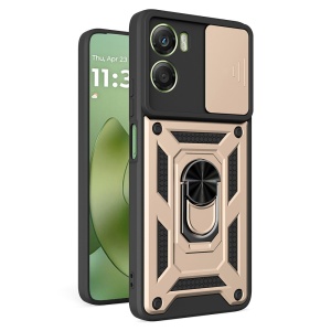 Husa pentru Motorola Moto G06, SKYDDAR INNOVATION, CamShield, Inel magnetic, set cu sticker, Auriu - Img 1