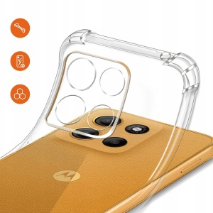 Husa pentru Motorola Moto G15 / Moto G15 Power, SKYDDAR INNOVATION, Shockproof MagSafe din silicon, set cu sticker, Transparenta - Img 4