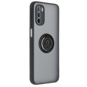 Husa pentru Motorola Moto G31 / Moto G41, SKYDDAR INNOVATION, Glinth cu Inel Rotativ 360° Magnetic, Negru, set cu sticker  - Img 9