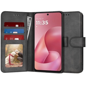 Husa pentru Motorola Moto G57 Power / Moto G67 Power, SKYDDAR INNOVATION, Diary Book, tip carte cu Portofel Interior, Antisoc, set cu sticker, Negru