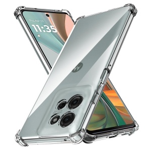 Husa pentru Motorola Moto G75, SKYDDAR INNOVATION, Shockproof Clear Silicone, Slim Silicon, Transparenta, set cu sticker