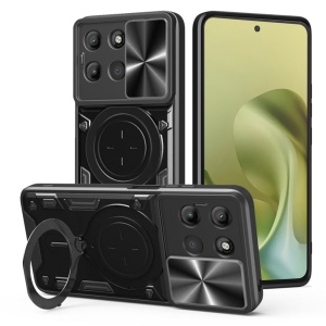 Husa pentru Motorola Moto G86, SKYDDAR INNOVATION, CamGuard Pro, Inel Magnetic, Protectie Camera, set cu sticker, Negru