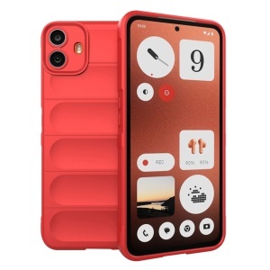 Husa pentru Nothing CMF Phone 1, SKYDDAR INNOVATION, Magic Shield, din Silicon Mat, set cu sticker, Rosu