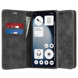 Husa pentru Nothing Phone (3a) Lite, SKYDDAR INNOVATION, Confy Cover tip Carte din piele Eco Premium, cu Portofel Interior, set cu sticker, Negru