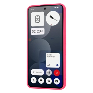 Husa pentru Nothing Phone (3a) Pro, SKYDDAR INNOVATION, SoftElegance din Silicon Catifelat, set cu sticker, Fucsia - Img 2