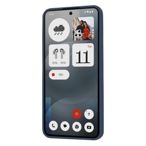 Husa pentru Nothing Phone (3a), SKYDDAR INNOVATION, SoftElegance din Silicon Catifelat, set cu sticker, Bleumarin - Img 2