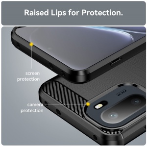 Husa pentru OnePlus 15R, , din Silicon Slim, cu textura Fibra Carbon, Skyddar Carbon Silicone, set cu sticker, Negru - Img 3