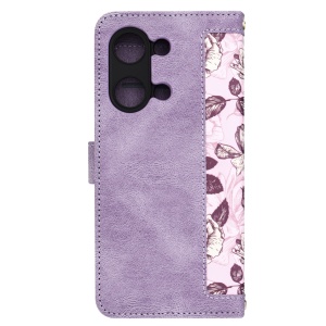 Husa pentru OnePlus Nord 3 din Piele Ecologică cu Design Floral, Protecție 360°, Stand Integrat, Buzunare pentru Carduri, SKDR Floral Wallet - Mov - Img 3