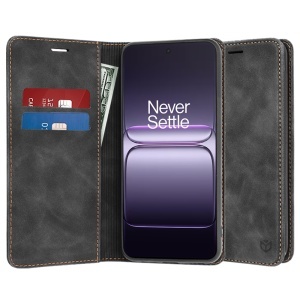 Husa pentru OnePlus Nord CE5, SKYDDAR INNOVATION, Confy Cover tip Carte din piele Eco Premium, cu Portofel Interior, set cu sticker, Negru