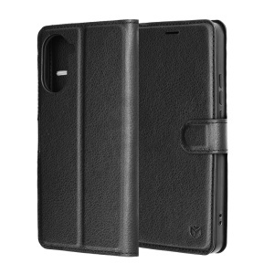 Husa pentru OnePlus Nord CE5, SKYDDAR INNOVATION, Leather Folio tip Carte, cu Portofel Interior, Finisaje Premium, set cu sticker, Negru - Img 6