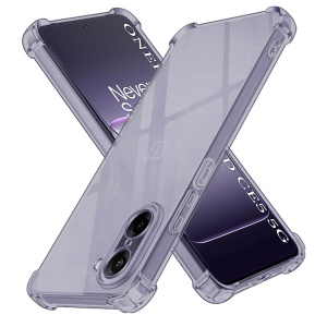 Husa pentru OnePlus Nord CE5, SKYDDAR INNOVATION, Shockproof Clear Silicone, Silicon Slim, set cu sticker, Fumuriu