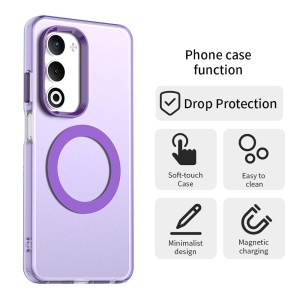 Husa pentru Oppo A5 4G, MagSafe, Antisoc, set cu sticker, CandyCase, Mov - Img 6