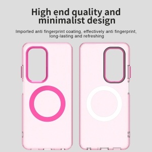 Husa pentru Oppo A5 4G, MagSafe, Antisoc, set cu sticker, CandyCase, Roz - Img 6